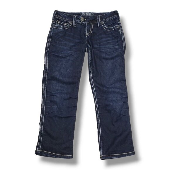 Silver Tuesday Skinny Crop‎ Jeans Womens 27 Low Rise Embroidered - Picture 1 of 10